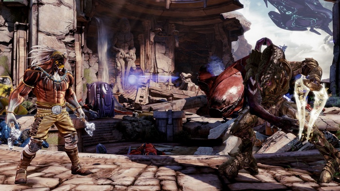 Tusk and Gargos from Killer Instinct fighting