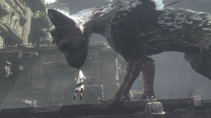Trico and a boy from The Last Guardian