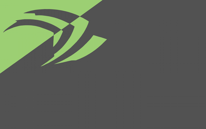 Nvidia logo on a green and gray background