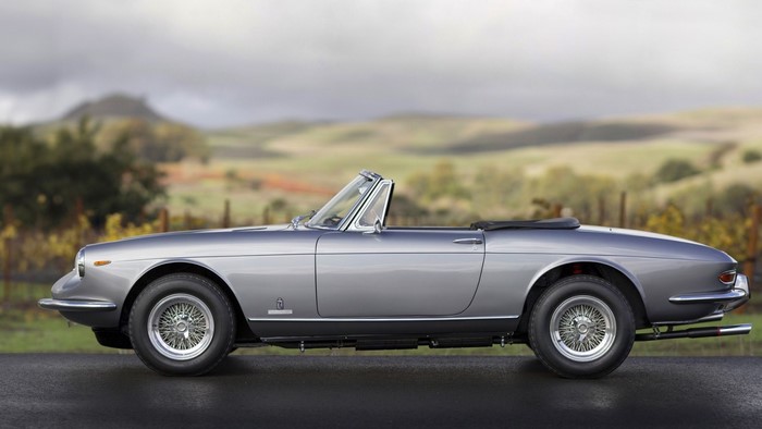 Silver Ferrari 365 GTB/4 Daytona Spyder Convertible