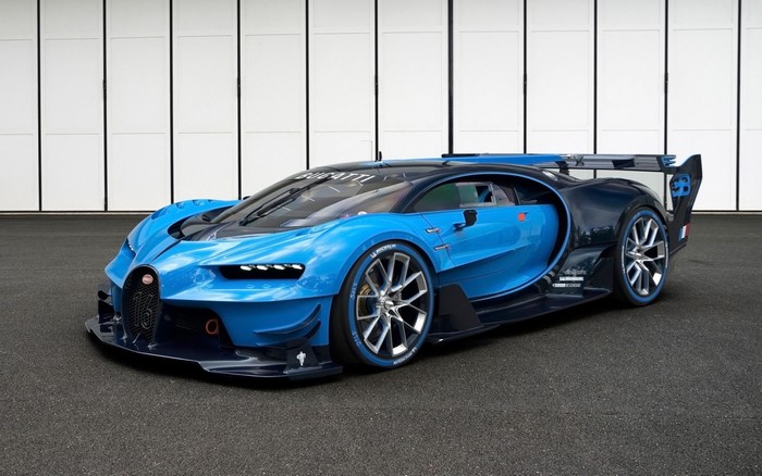 Blue Bugatti Vision Gran Turismo Supercar