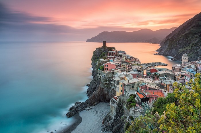 Vernazza, Cinque Terre, Italy at sunset