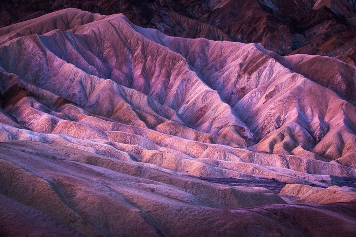 Badlands landscape with colorful rock formations