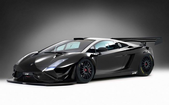Black Lamborghini Gallardo GT3 RS sports car