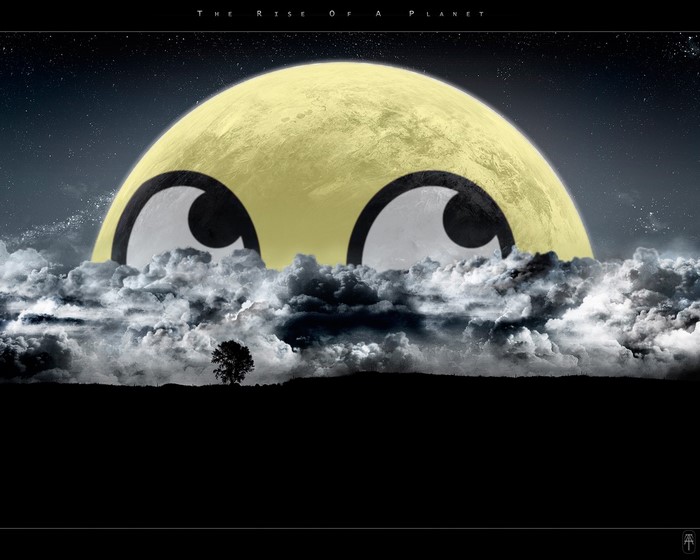 The Rise of a Planet with Awesome Face Moon