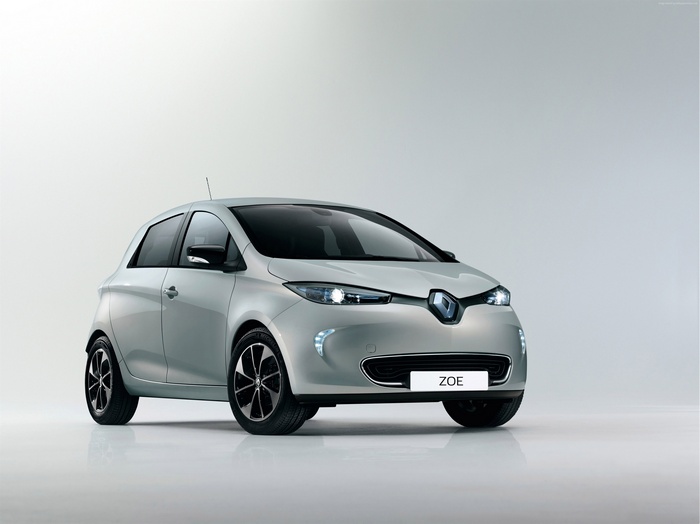 Silver Renault Zoe Z.E. electric car