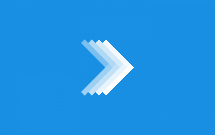 Abstract white arrows on blue background