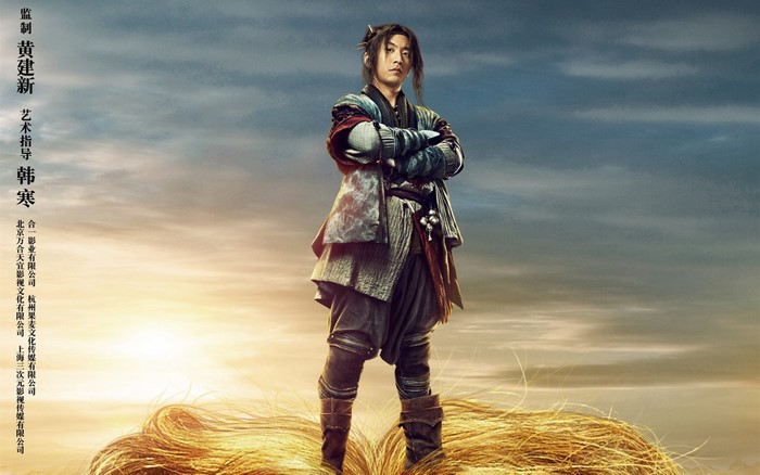 Man in costume standing in a field