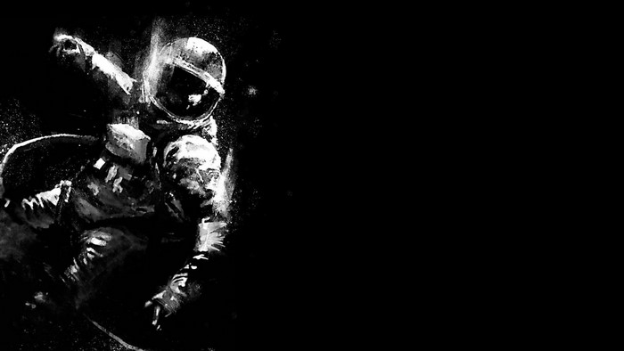 Astronaut in monochrome artwork