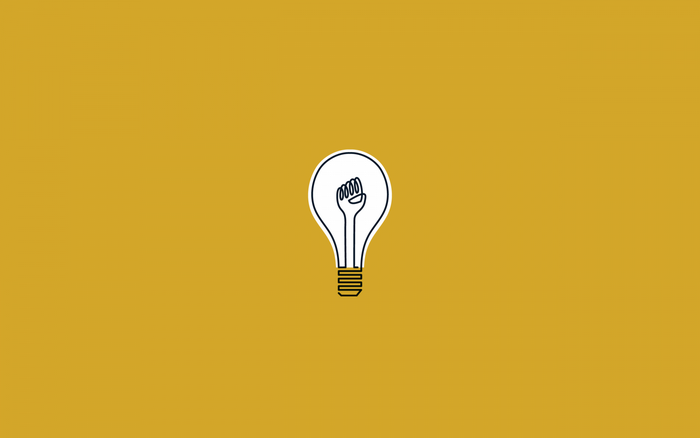 Light bulb with a fist inside
