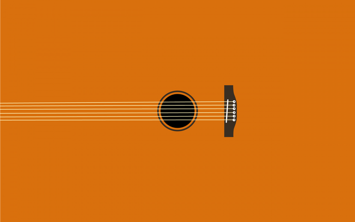 Minimalist acoustic guitar illustration