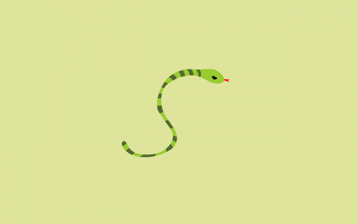 Minimalist illustration of a green snake