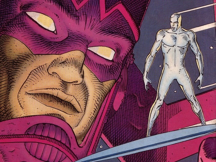 Galactus and Silver Surfer comic art
