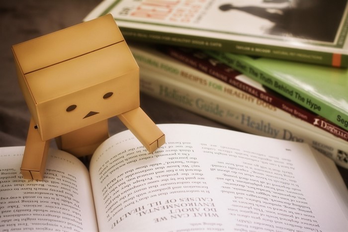 Danbo reading books about health