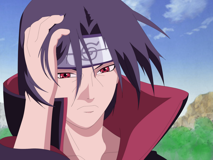 Uchiha Itachi with Sharingan in Naruto Shippuden