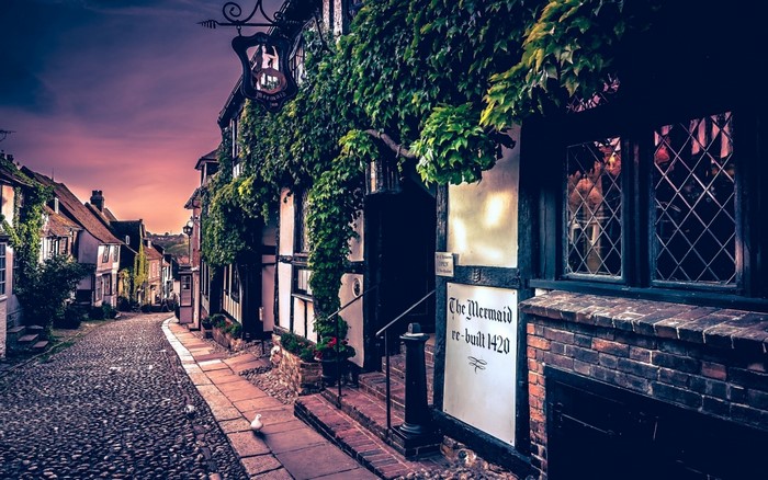 The Mermaid tavern re-built 1420 in Rye town, England