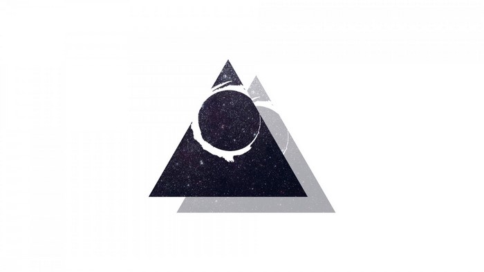 Abstract geometric shapes with starry circle