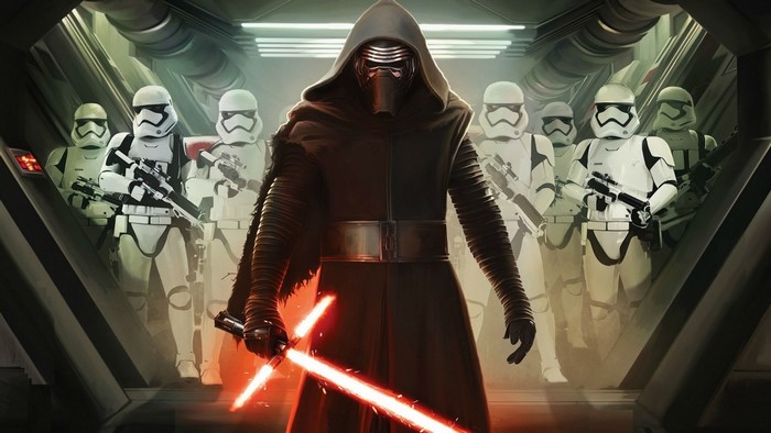 Kylo Ren and Stormtroopers from Star Wars