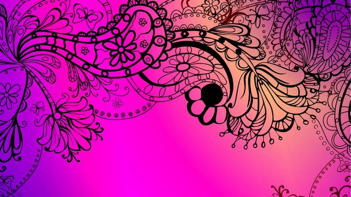 Abstract floral paisley pattern with gradient background