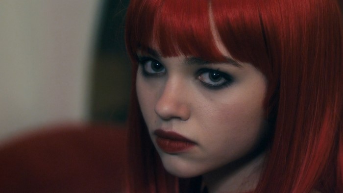 Portrait of a Woman with Vibrant Red Hair
