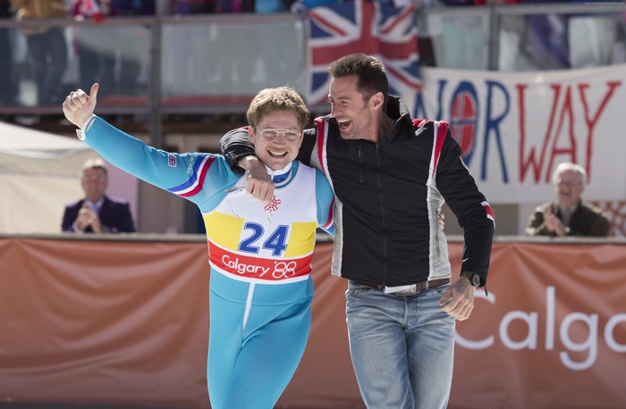 Eddie the Eagle and Hugh Jackman at Calgary '88