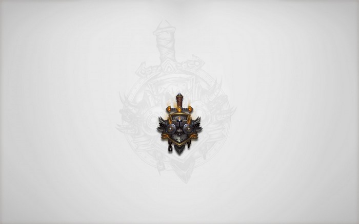 World of Warcraft emblem with sword and shield