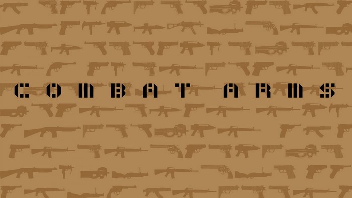 Combat Arms text with gun pattern
