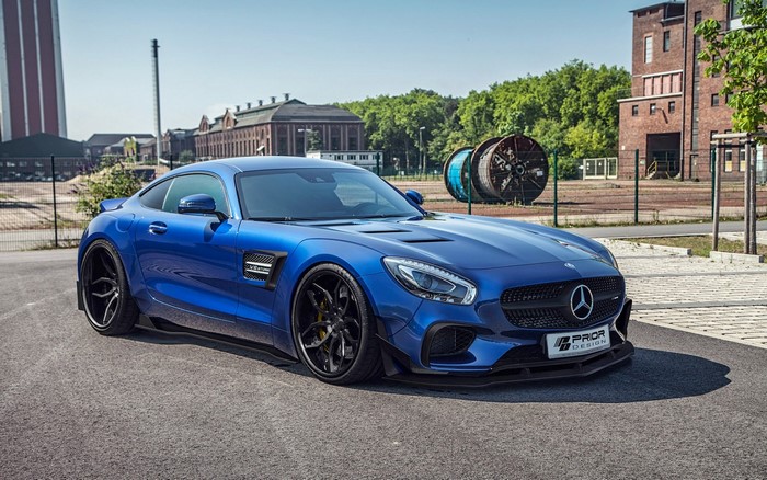 Blue Mercedes-Benz AMG GT Prior Design Sports Car