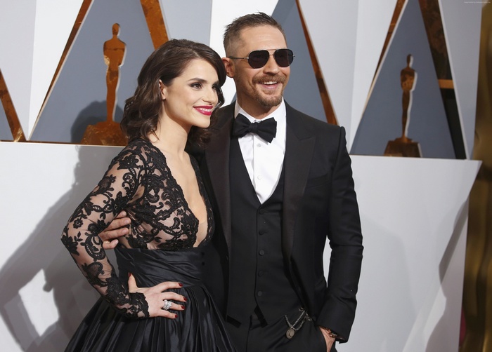Tom Hardy and Charlotte Riley at the Oscars 2016