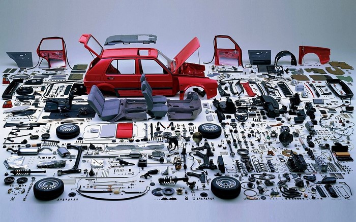Volkswagen Golf Mk2 disassembled parts