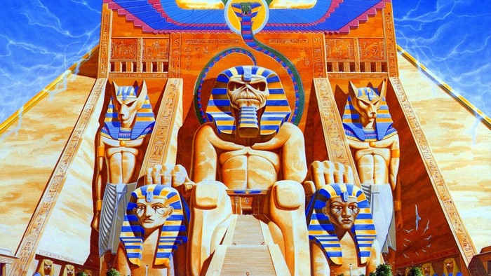 Eddie as Pharaoh in Egyptian Temple Artwork