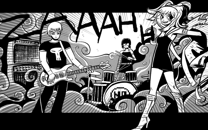 Scott Pilgrim characters playing music