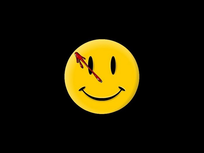 Smiley face with blood splatter from Watchmen