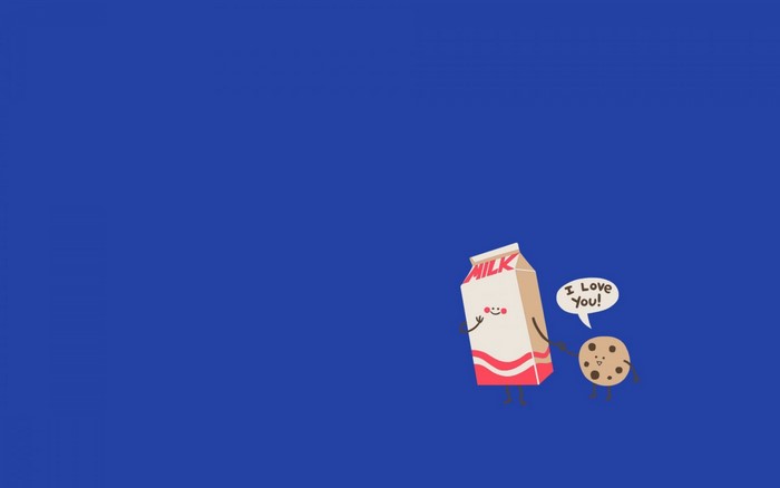 Milk carton and cookie with text