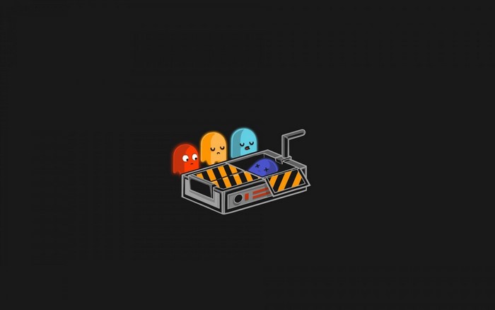 Pac-Man ghosts in a Ghostbusters trap