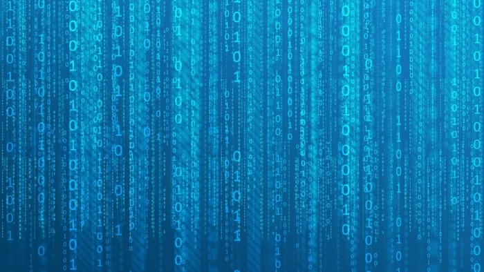 Blue digital binary code pattern