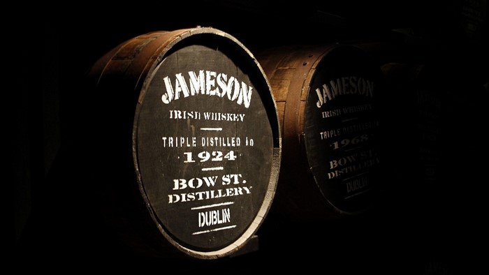 Jameson Irish Whiskey Barrels at Bow St. Distillery Dublin