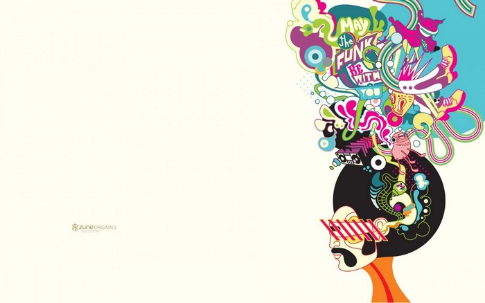 Zune Originals illustration with abstract art