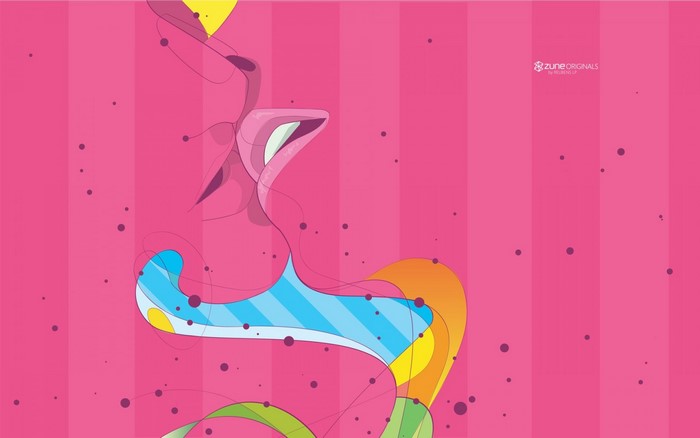 Zune Originals abstract illustration with pink stripes