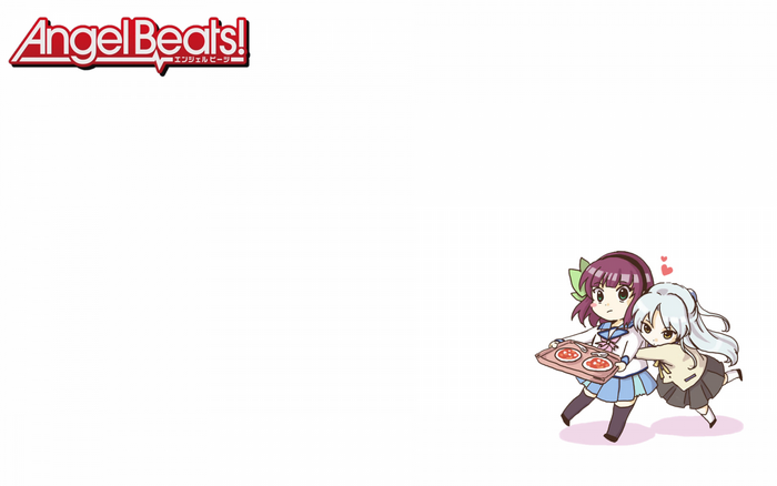 Angel Beats! anime logo with two chibi characters