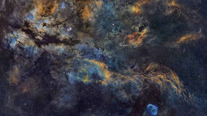 Nebula and stars in outer space