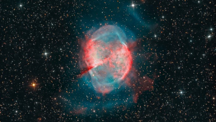 The Dumbbell Nebula in Space