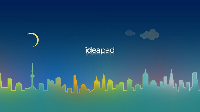Lenovo Ideapad skyline illustration at night