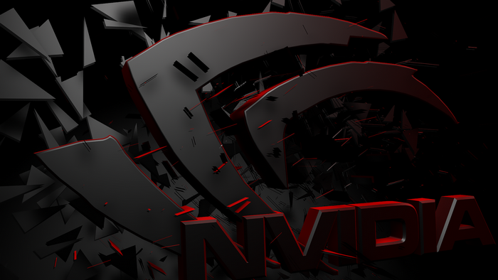 Nvidia logo and text 3D render