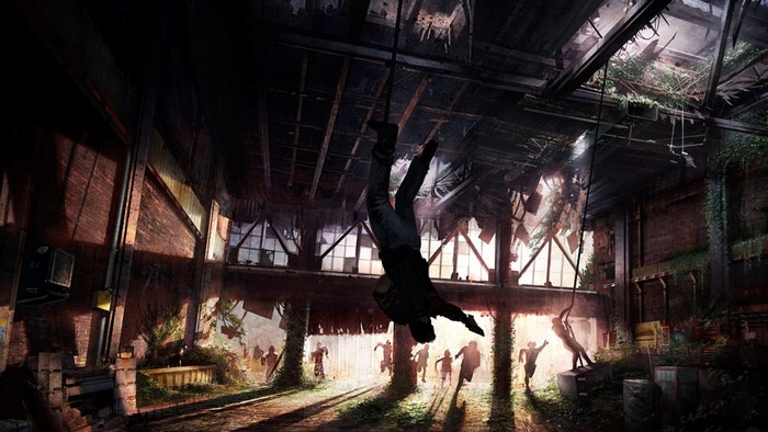 The Last of Us screenshot of a survivor hanging from a rope