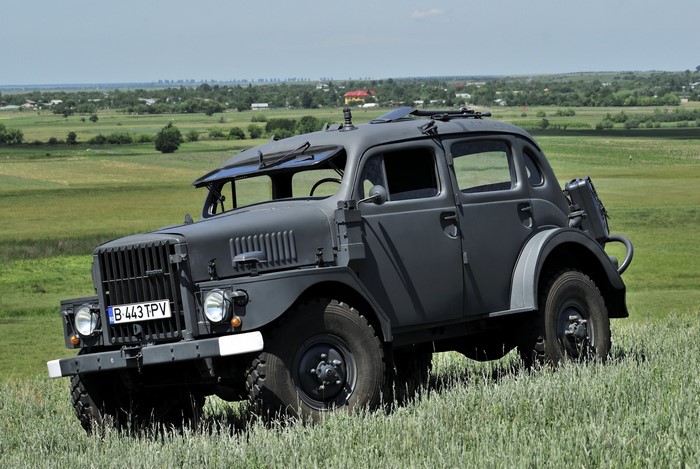 Volvo TP21 military vehicle on a grassy hill