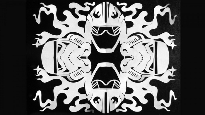 Star Wars inspired paper cutting art