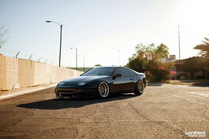 Black Nissan 300ZX sports car on a street