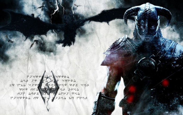 Dragonborn from The Elder Scrolls V Skyrim with dragon