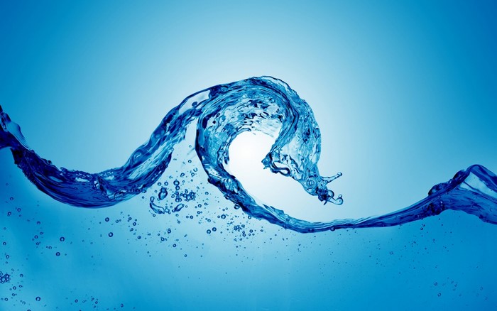 Abstract blue water wave splash